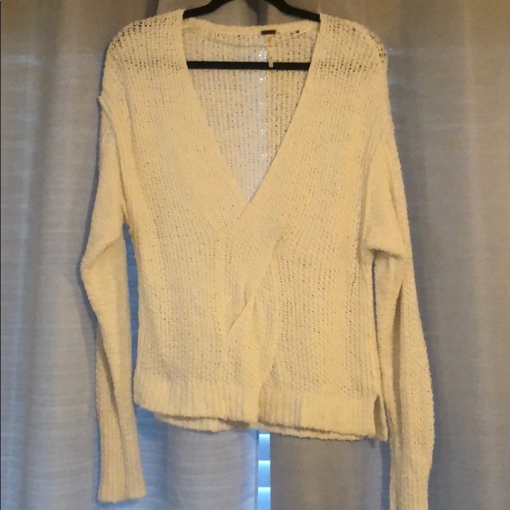 Free people criss cross front sweater oversized